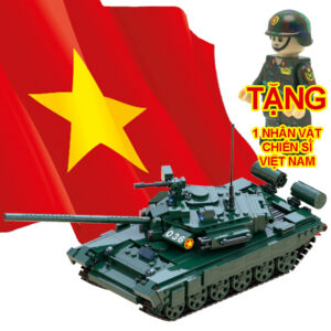 Bộ xếp hình Xe tăng T90 QĐND Việt Nam 974 chi tiết