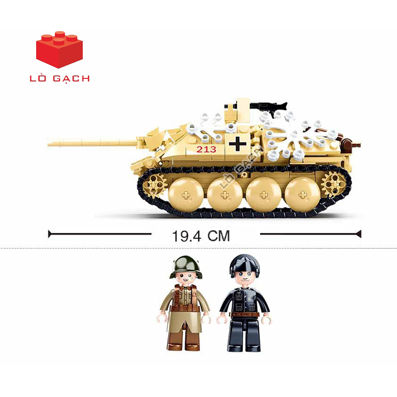 Bộ xếp hình Xe tăng Pháo tự hành chống tăng Jagdpanzer 38 Hetzer quân đội Đức Chiến tranh thế giới 2 WW2 - Ảnh 4