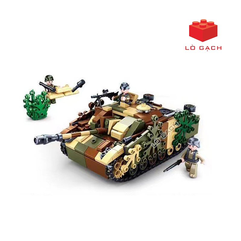 Bộ xếp hình Xe tăng Pháo tự hành chống tăng Sturmgeschütz StuG 3 Quân đội Đức WW2 524 chi tiết - Ảnh 2