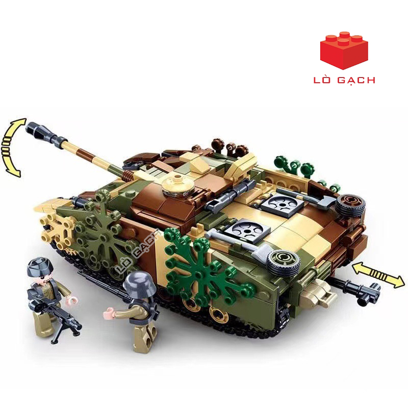 Bộ xếp hình Xe tăng Pháo tự hành chống tăng Sturmgeschütz StuG 3 Quân đội Đức WW2 524 chi tiết - Ảnh 3