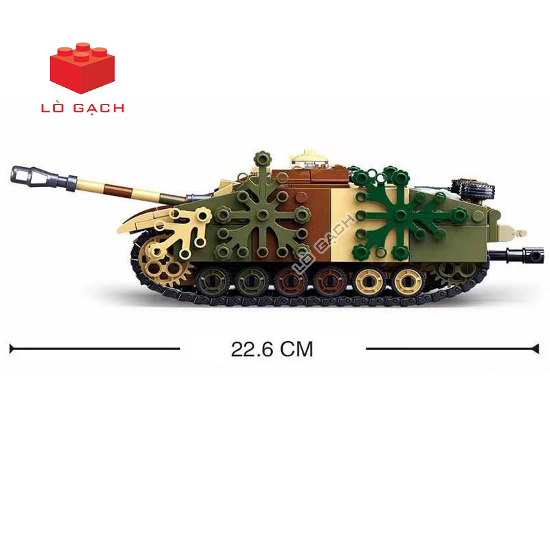 Bộ xếp hình Xe tăng Pháo tự hành chống tăng Sturmgeschütz StuG 3 Quân đội Đức WW2 524 chi tiết - Ảnh 4