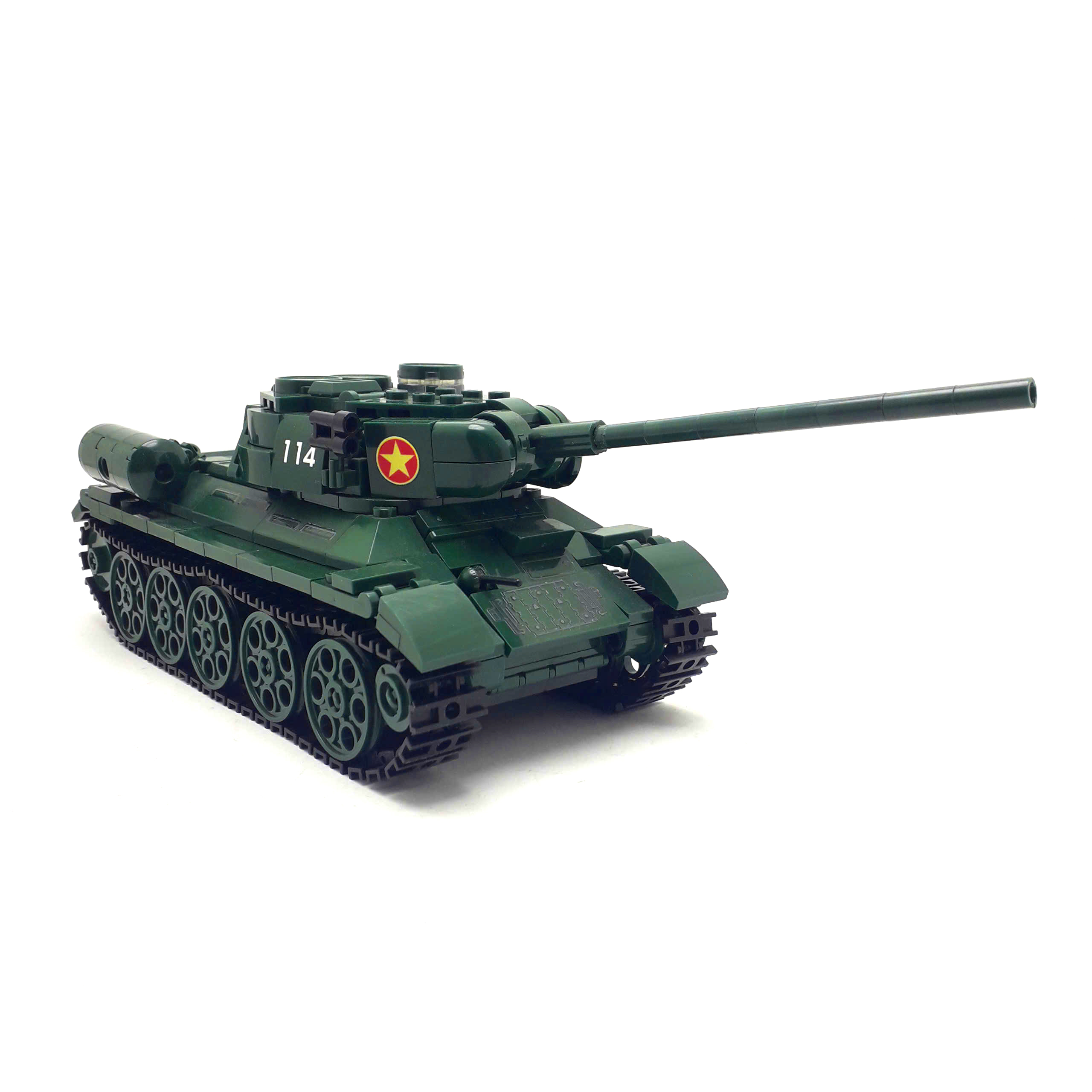 Bộ xếp hình Xe tăng T34 số hiệu 114 Quân đội Nhân dân Việt Nam 497 chi tiết - Ảnh 3