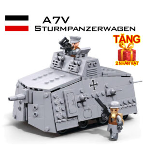 Bộ xếp hình Xe tăng A7V - Đế quốc Đức - Thế chiến 1 - 506 chi tiết