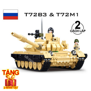 Bộ xếp hình xe tăng T72B3 T72M1 quân đội Liên Xô Nga 770 chi tiết