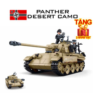 Bộ xếp hình Xe tăng Panther sơn Sa mạc- Quân đội Đức Thế chiến 2 WW2 883 chi tiết
